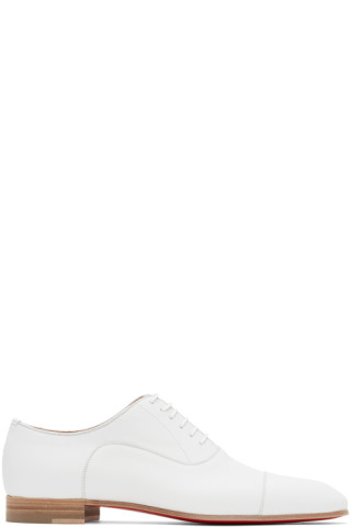 Christian Louboutin: White Greggo Lace-up Derbys | SSENSE