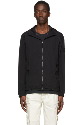 Stone Island: Black Skin Touch Packable Jacket | SSENSE