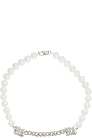 MISBHV: Silver Pearl Necklace | SSENSE