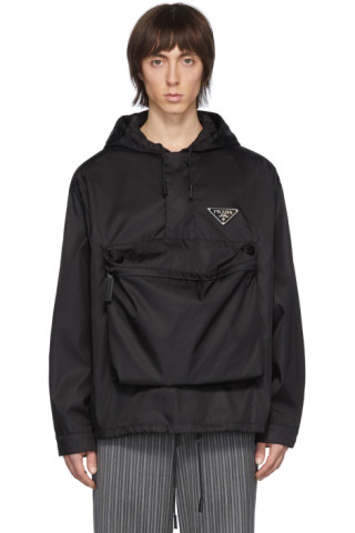 Prada: Black Nylon Gabardine Jacket | SSENSE Canada