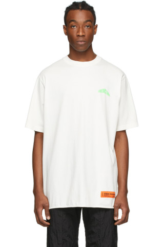 Heron Preston: White & Green 'Style' Logo T-Shirt | SSENSE