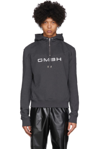 GmbH: Grey Patchwork Dash Hoodie | SSENSE