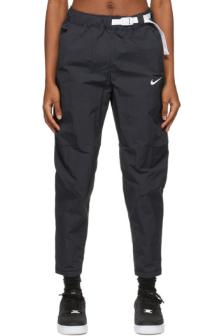 nike black woven piping lounge pants