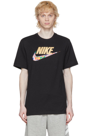 Nike: Black Sportswear Preheat Swoosh T-Shirt | SSENSE