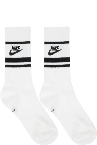 Nike: Three-Pack White & Black Essential Sportswear Socks | SSENSE