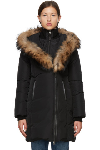 Mackage: Black Down & Fur Classic Kay Parka | SSENSE