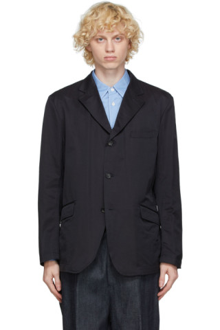 Comme des Garçons Homme: Navy Twill Blazer | SSENSE