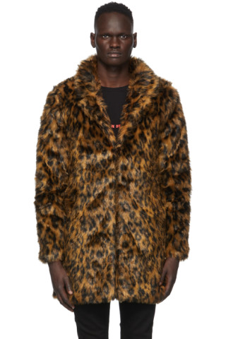 Stolen Girlfriends Club: Brown & Black Leopard Viper Room Coat | SSENSE UK