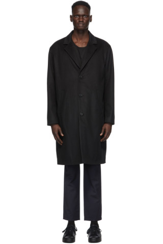 Nudie Jeans: Black Wool Ruben Coat | SSENSE