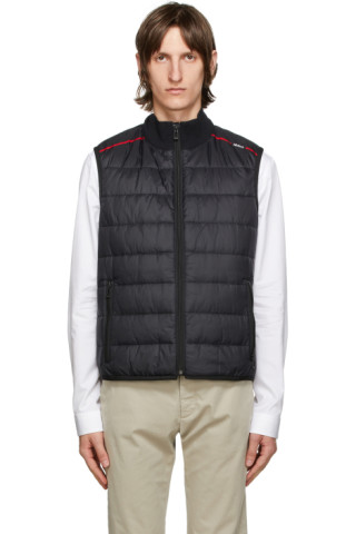 Hugo: Black & Red Logo Stripe Vest | SSENSE Canada