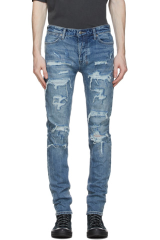 Ksubi: Blue Van Winkle Runaway Ripped Jeans | SSENSE