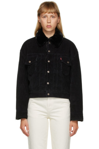 levi black cord jacket