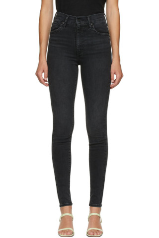 Levi's: Black Mile High Super Skinny Jeans | SSENSE