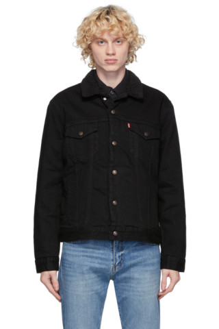 levis black denim sherpa