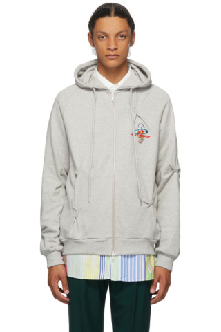 Charles Jeffrey Loverboy: Grey Nervous Hoodie | SSENSE