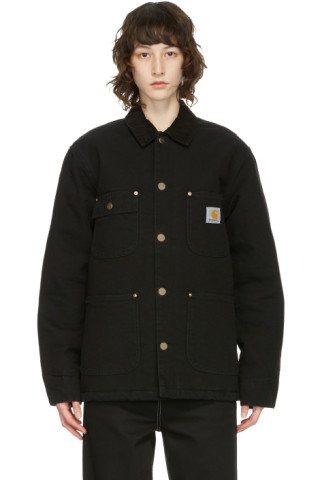 Carhartt Work In Progress: Black OG Chore Jacket | SSENSE