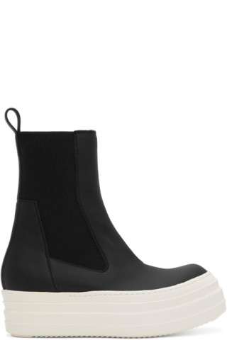 Rick Owens DRKSHDW: Black Double Bumper Beetle Chelsea Boots | SSENSE