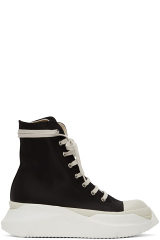 Rick Owens DRKSHDW: Black & White Abstract High-Top Sneakers | SSENSE