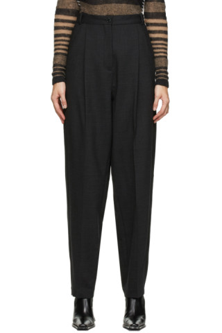 Acne Studios: Grey Wool Tapered Trousers | SSENSE