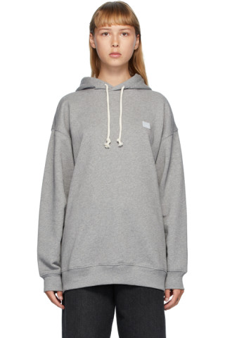 Acne Studios: Grey Oversized Patch Hoodie | SSENSE