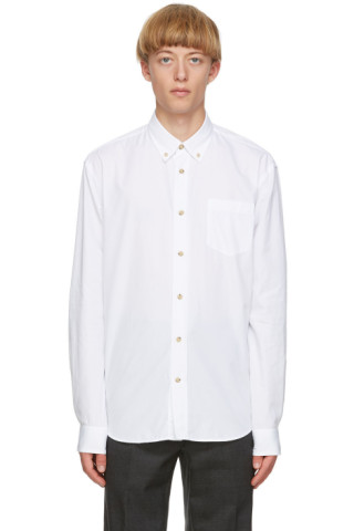 Acne Studios: White Cotton Poplin Shirt | SSENSE