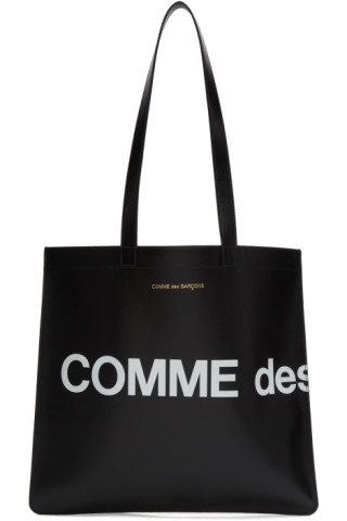 Comme des Garçons Wallets: Black Huge Logo Tote | SSENSE