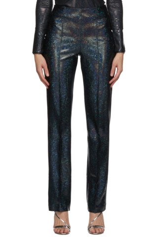 Saks Potts: Black Shimmer Lissi Trousers | SSENSE