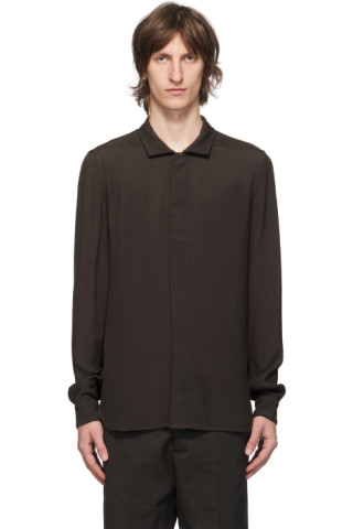 Rick Owens: Brown Office Shirt | SSENSE