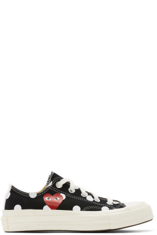 des Garçons Play: Black Converse Edition Dot Chuck 70 Low Sneakers | SSENSE