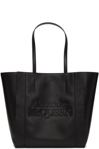 Alexander McQueen: Black Signature Shopping Tote | SSENSE