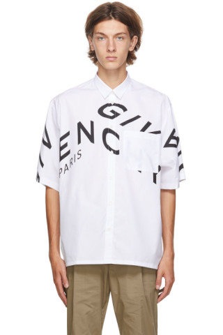 Givenchy: White Refracted Logo Short Sleeve Shirt | SSENSE