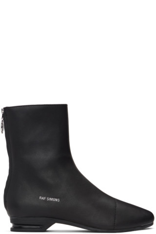 Raf Simons: Black 2001-2 Zip-Up Boots | SSENSE