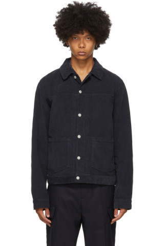 Officine Générale: Navy Dyed Leo Jacket | SSENSE