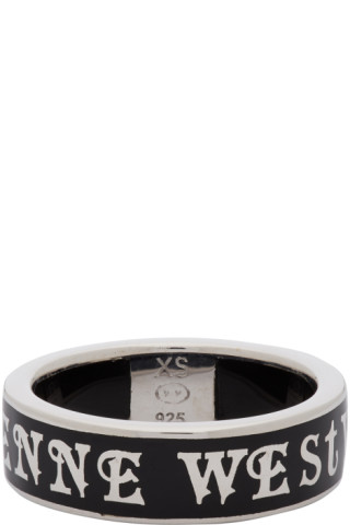 Vivienne Westwood: Silver & Black Conduit Street Ring | SSENSE