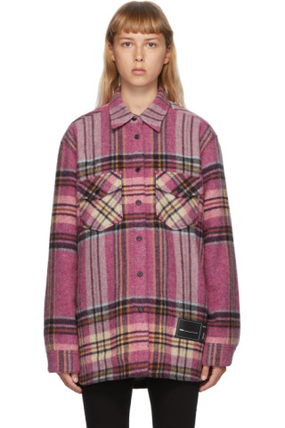Pink Wool Check Shirt by We11done on Sale