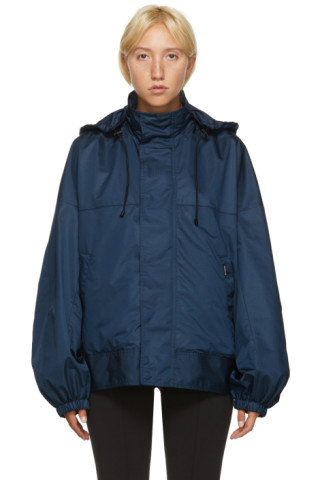 Balenciaga: Blue Upside Down Windbreaker Jacket | SSENSE