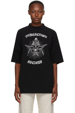 Balenciaga: Black Gothic T-Shirt | SSENSE