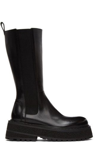 Marsèll: Black Carretta High Chelsea Boots | SSENSE