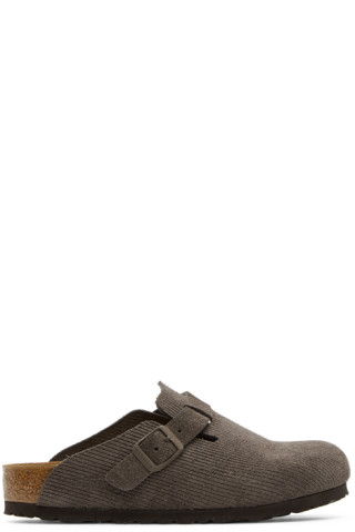 Stüssy: Brown Birkenstock Edition Boston Loafers | SSENSE Canada