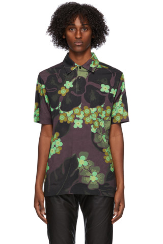 Green & Purple Flower Polo by Dries Van Noten on Sale