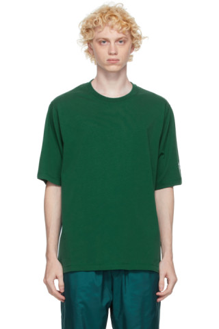 Kenzo: Green Striped Mesh Sport Logo T-Shirt | SSENSE