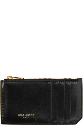 Saint Laurent: Black Fragment Card Holder | SSENSE