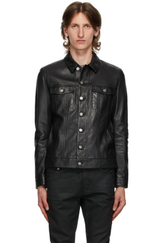 Saint Laurent: Black Classic Leather Jacket | SSENSE