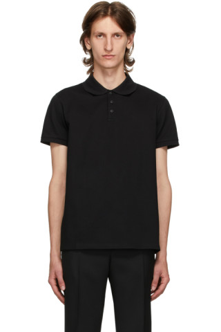 Saint Laurent: Black Logo Polo | SSENSE