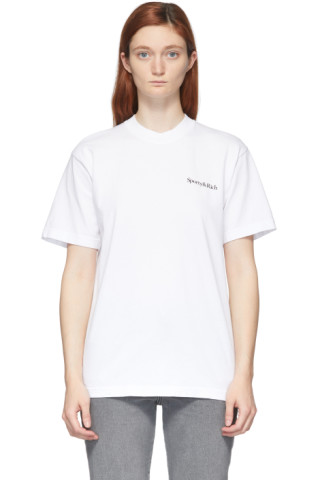 Sporty & Rich: White & Black 'Health Is Wealth' T-Shirt | SSENSE