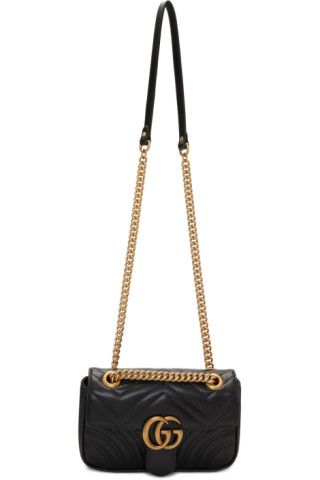 Gucci: Black Mini GG Marmont Bag | SSENSE