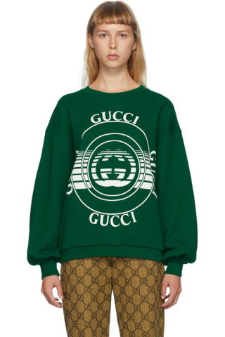Gucci: Green Interlocking G Sweatshirt | SSENSE