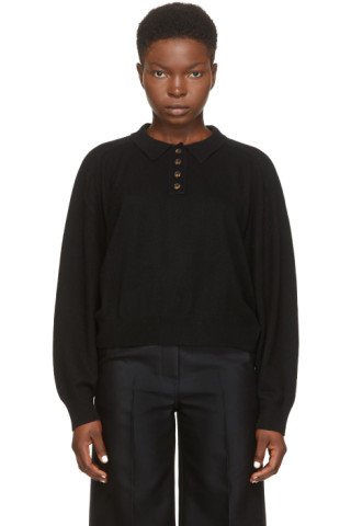 Loulou Studio: Black Cashmere Forana Polo | SSENSE