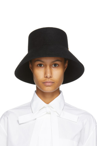 Valentino: Black Valentino Garavani VLogo Bucket Hat | SSENSE