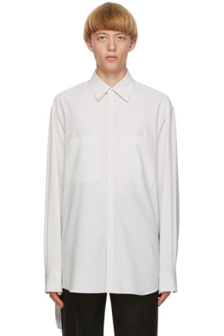 Valentino: Beige Wool Shirt | SSENSE